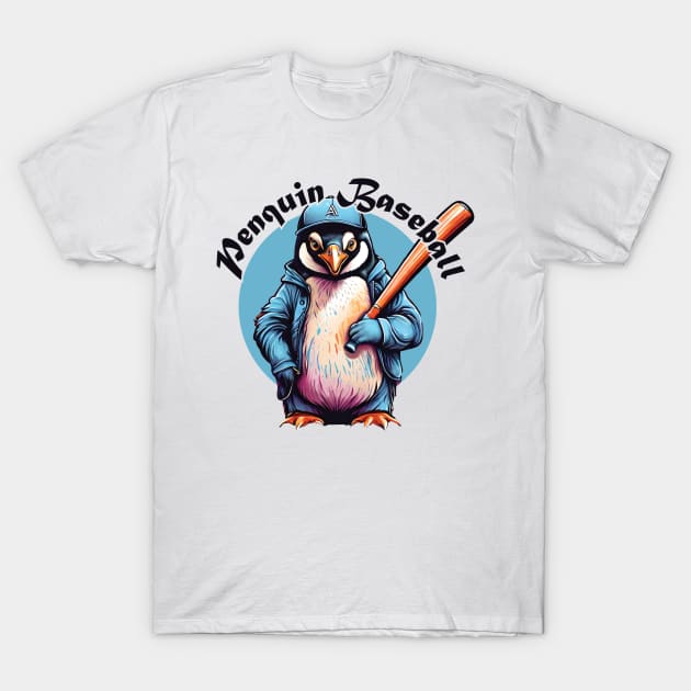 Penguin Baseball T-Shirt by Sigmoid